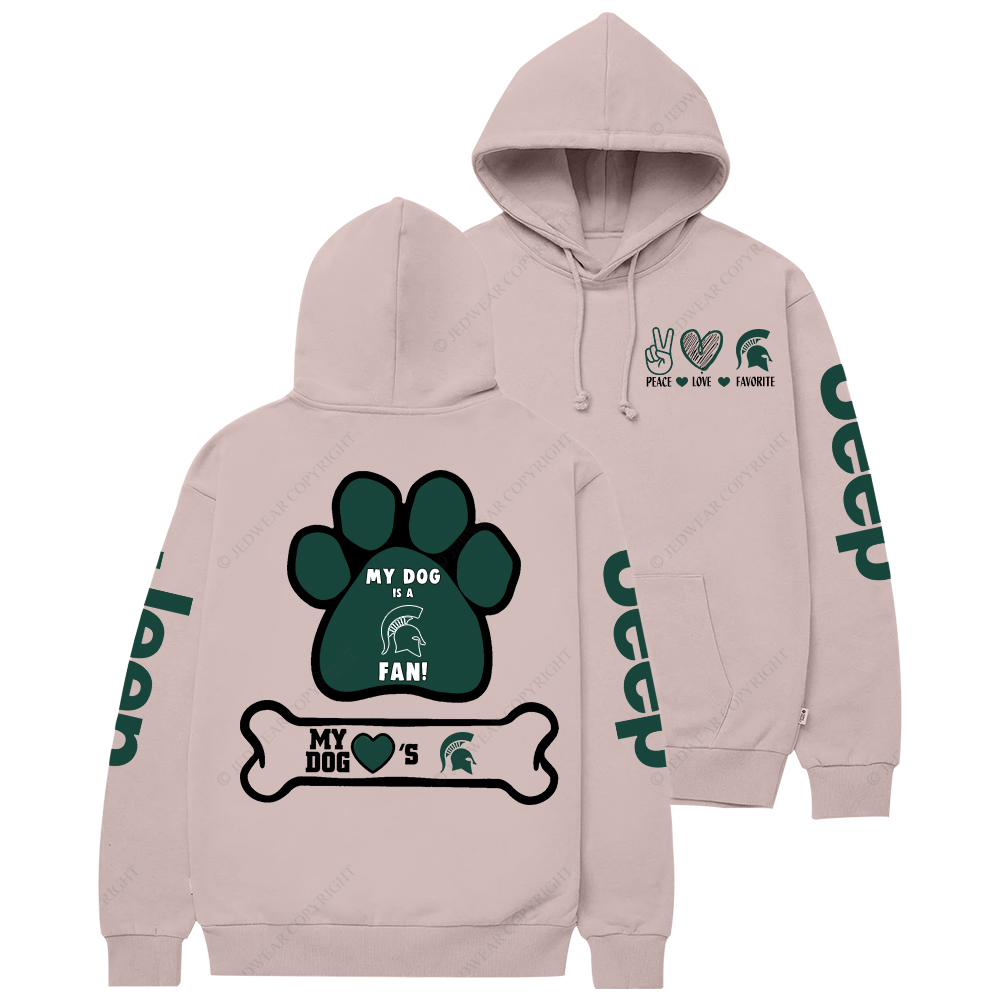 Michigan State Spartans Paw Print Jp Casual Hoodie