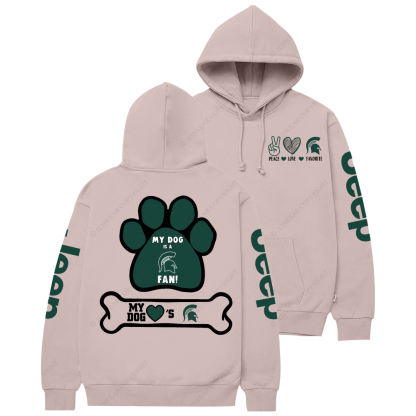 Michigan State Spartans Paw Print Jp Casual Hoodie
