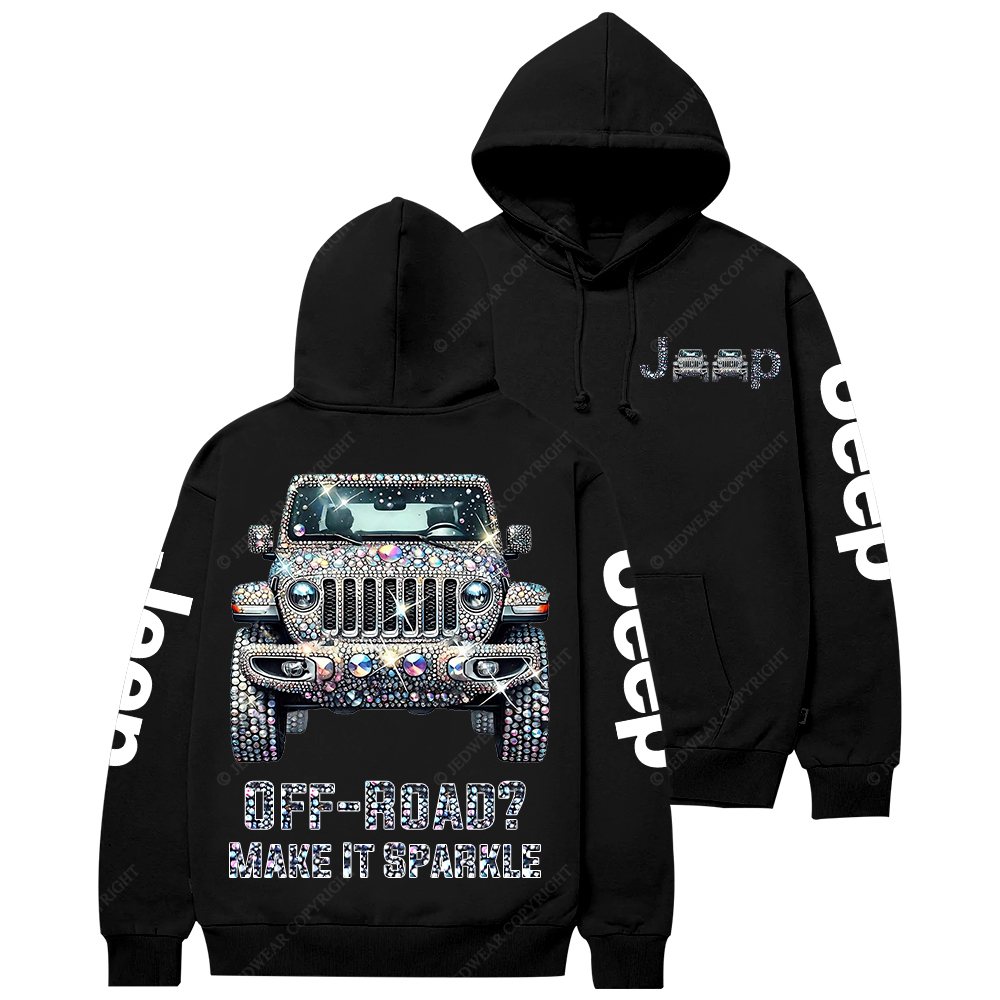 Bling Sparkle Rhinestone Car Glam Girl Jp Casual Hoodie