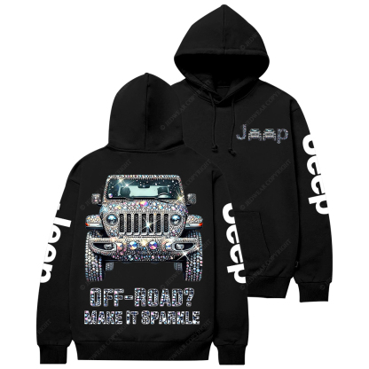 Bling Sparkle Rhinestone Car Glam Girl Jp Casual Hoodie