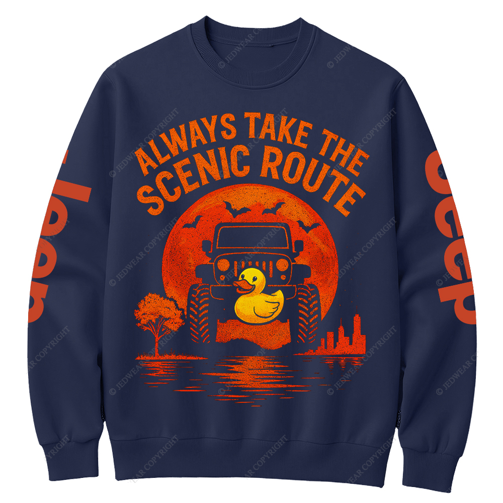 Duck Always Take The Scenic Route Jp Crew Neck Sweatshirt