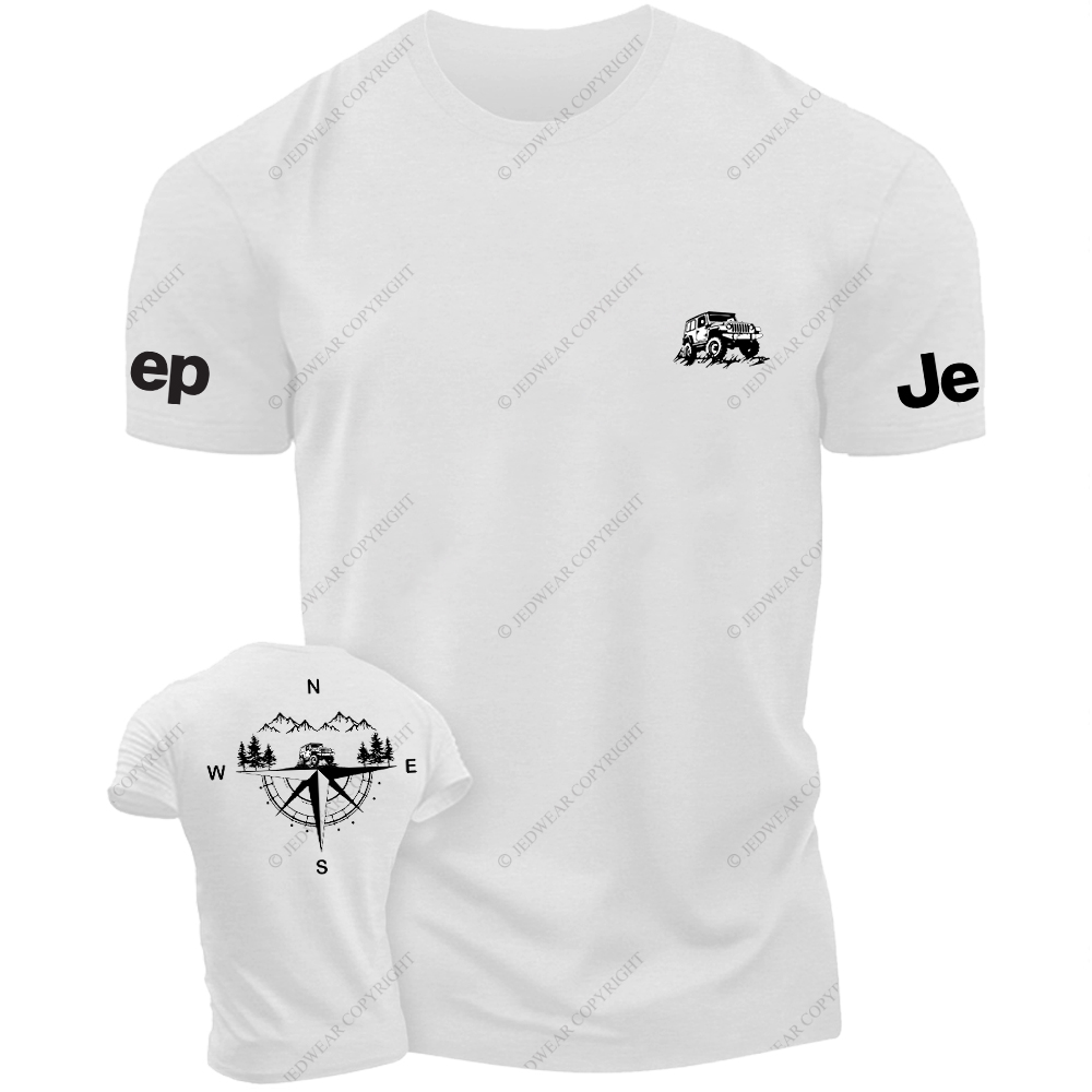 Compass Mountains And Trees Front And Rear Design JP T-Shirt
