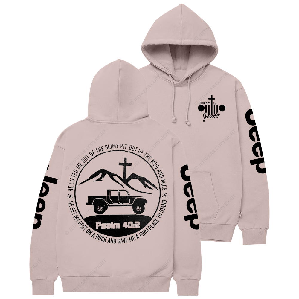 Religion Jesus The Lifted Me Out Of The Slimy Pit Psalm 40:2 Jp Casual Hoodie