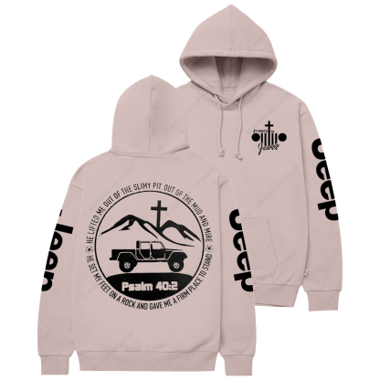 Religion Jesus The Lifted Me Out Of The Slimy Pit Psalm 40:2 Jp Casual Hoodie