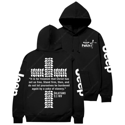 Faith Galatians 5:1 niv Religion Jesus Jp Casual Hoodie