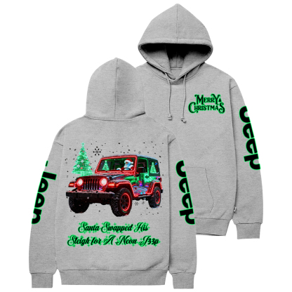 Santa Swapped His Sleigh for A Neon Merry Christmas Jp Casual Hoodie