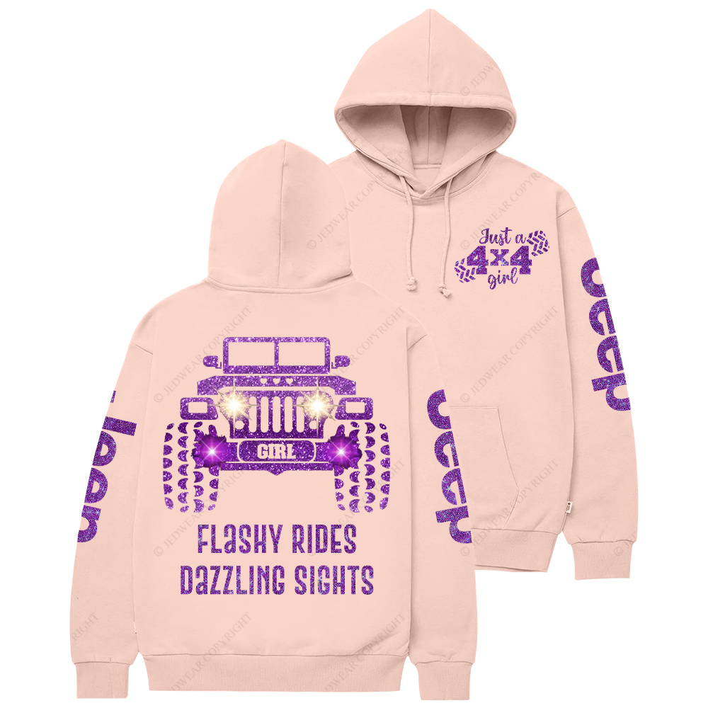 Purple Bling Car Flashy Rides Dazzling Sights Jp Casual Hoodie