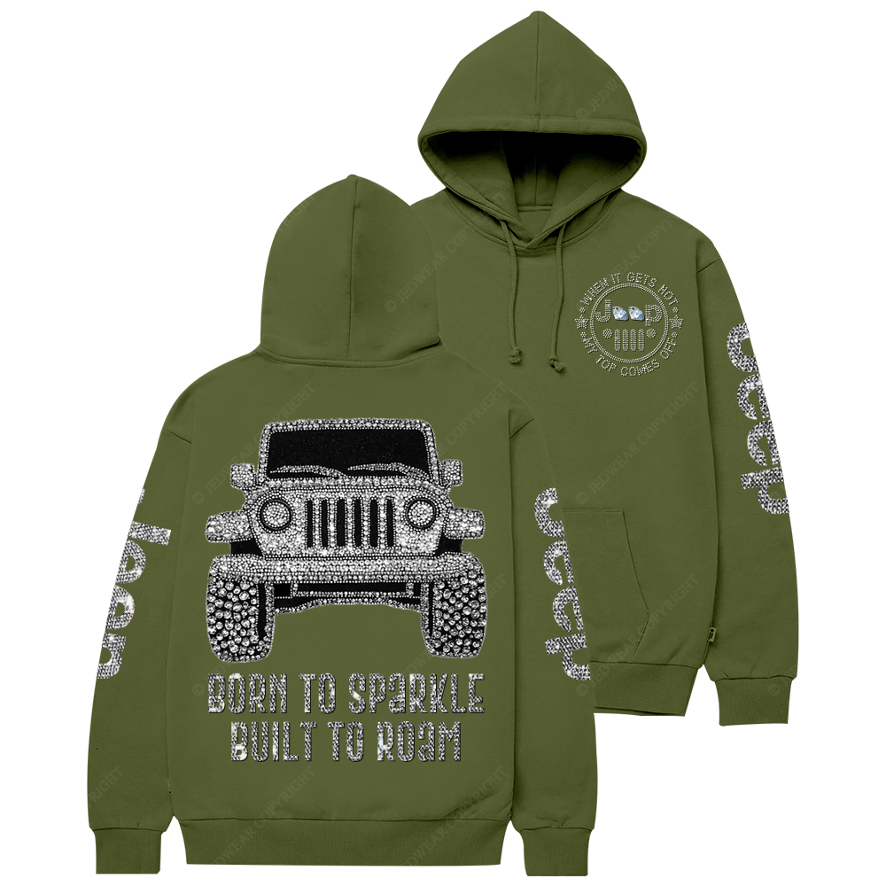 Bling Car Born To Sparkle Built To Roam Jp Casual Hoodie