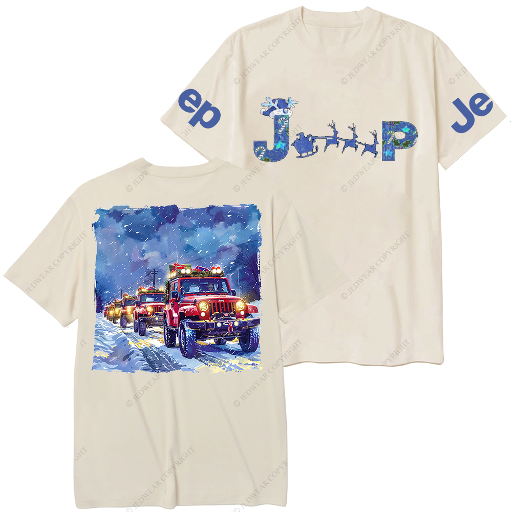 Blue Car Merry Christmas Jp T-Shirt