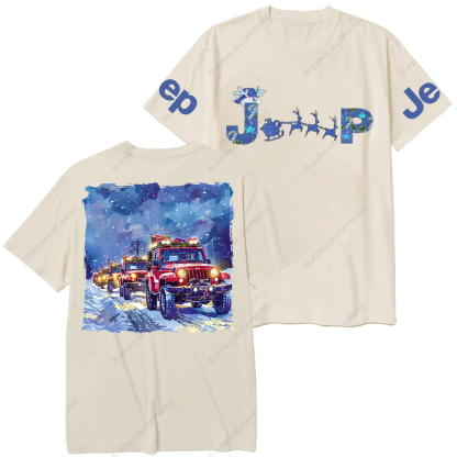 Blue Car Merry Christmas Jp T-Shirt