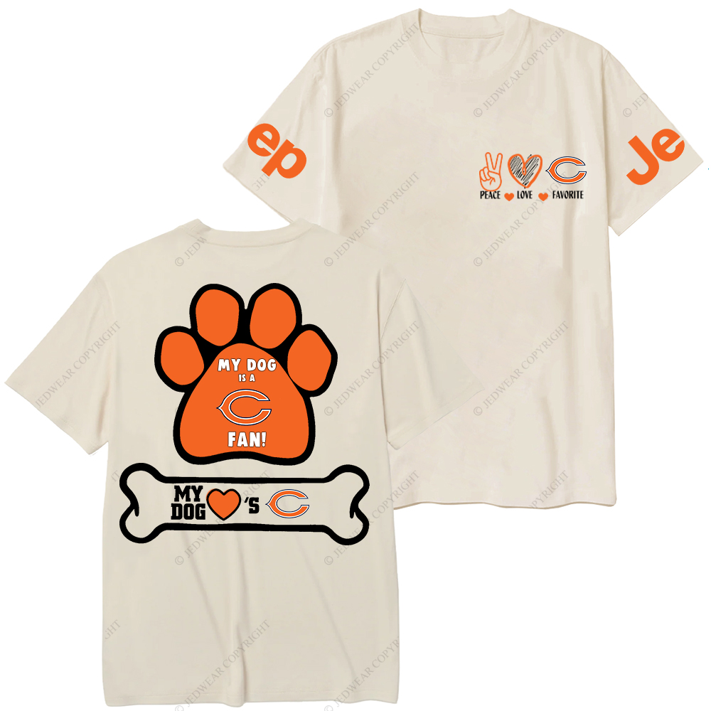 Chicago Bears Paw Print Jp T-Shirt