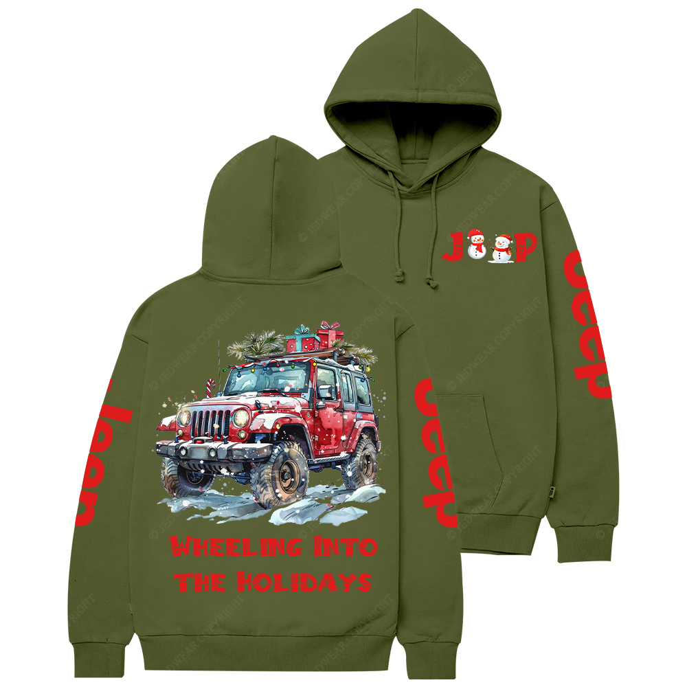 Christmas Wheeling Into The Holidays Jp Casual Hoodie