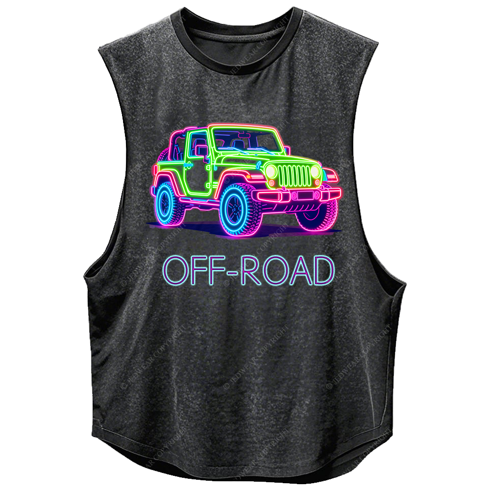 Colorful Neon Lines Off-Road Car Jp - Men Tank