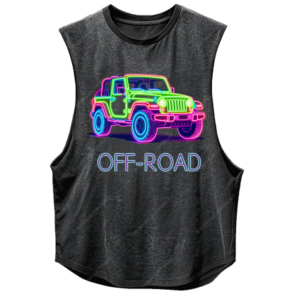 Colorful Neon Lines Off-Road Car Jp - Men Tank