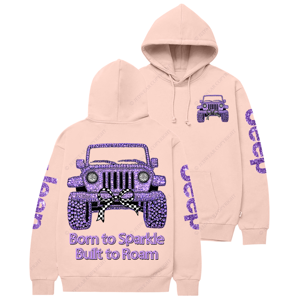 Girl Purple Car Bling Bling Jp Casual Hoodie