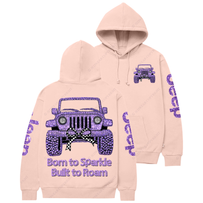 Girl Purple Car Bling Bling Jp Casual Hoodie