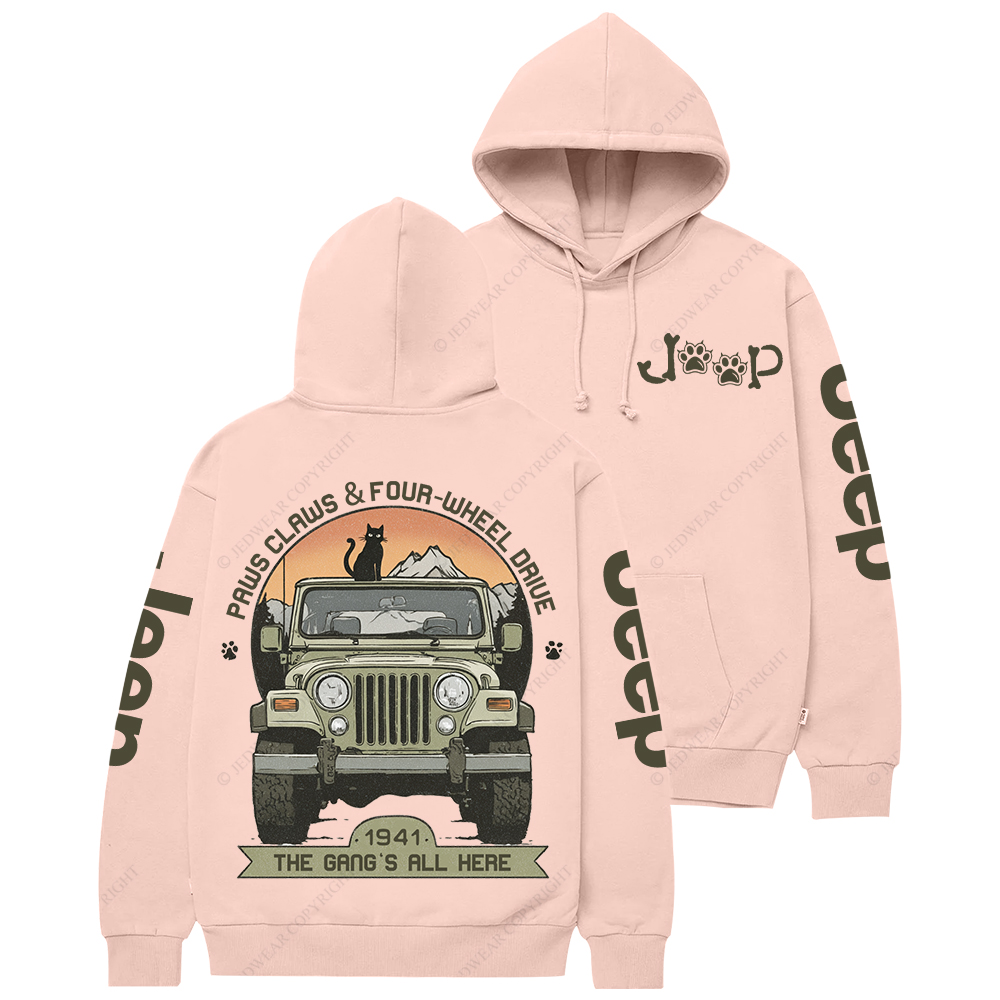 Paws Claws Four-Wheel Drive The  Gang‘s  All  Here Jp Casual Hoodie