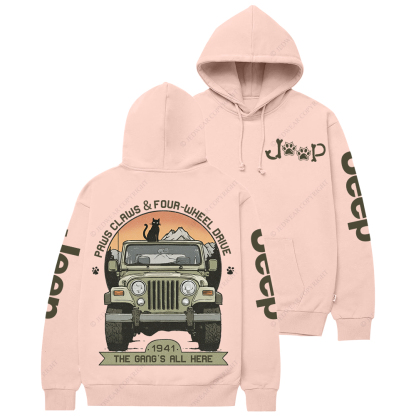 Paws Claws Four-Wheel Drive The  Gang‘s  All  Here Jp Casual Hoodie