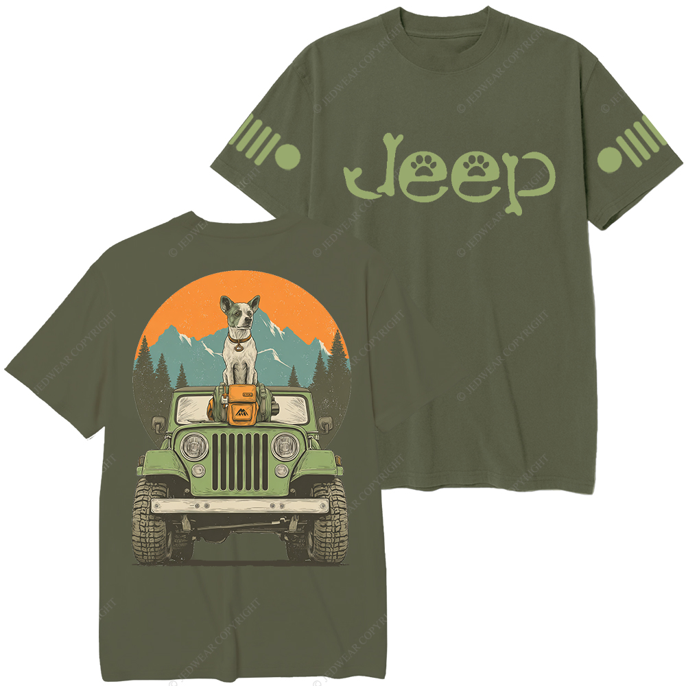 Pet Dog With Car Jp T-Shirt