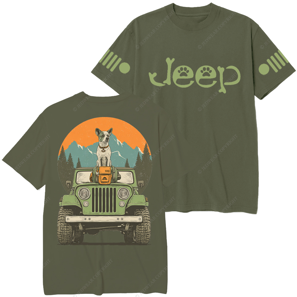 Pet Dog With Car Jp T-Shirt