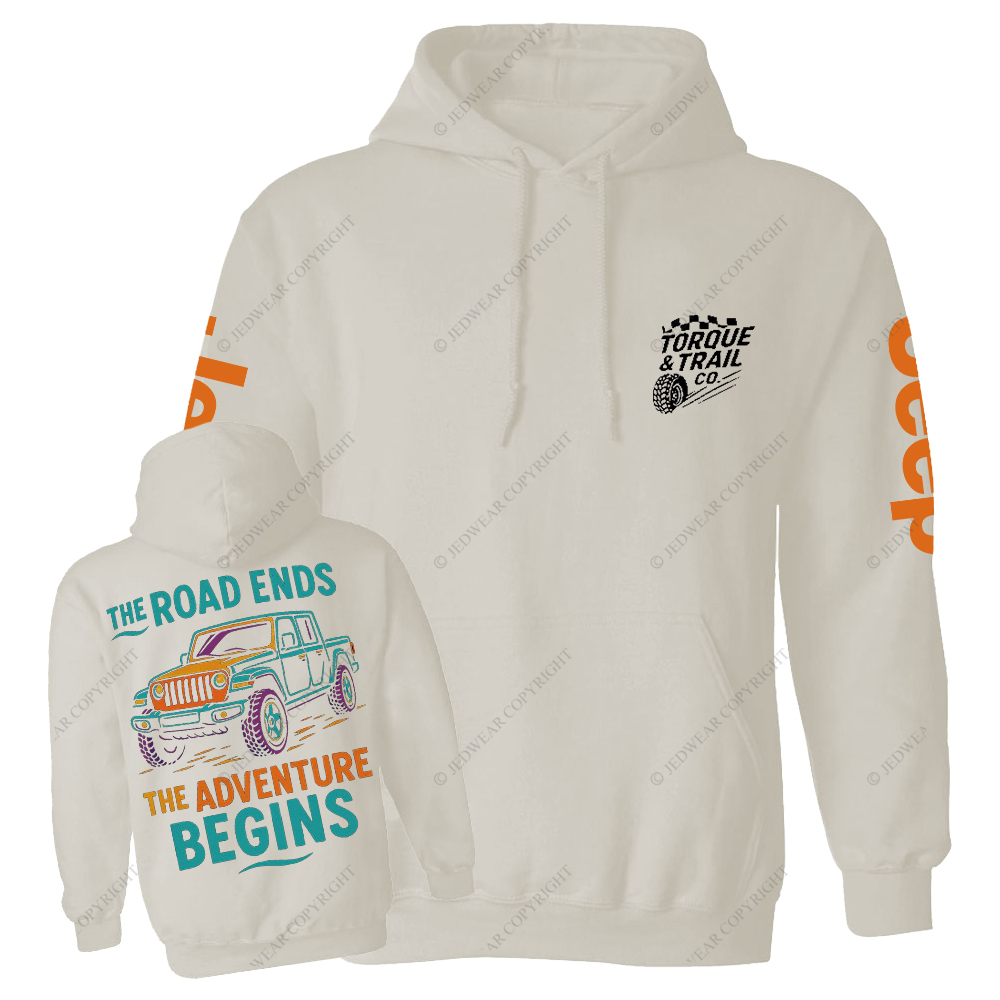 The Road Ends The Adventure Begins Gladiator Jp Casual Hoodie