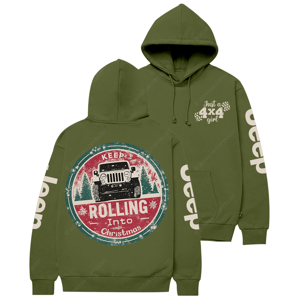 Keep Rolling Into Christmas Jp Casual Hoodie