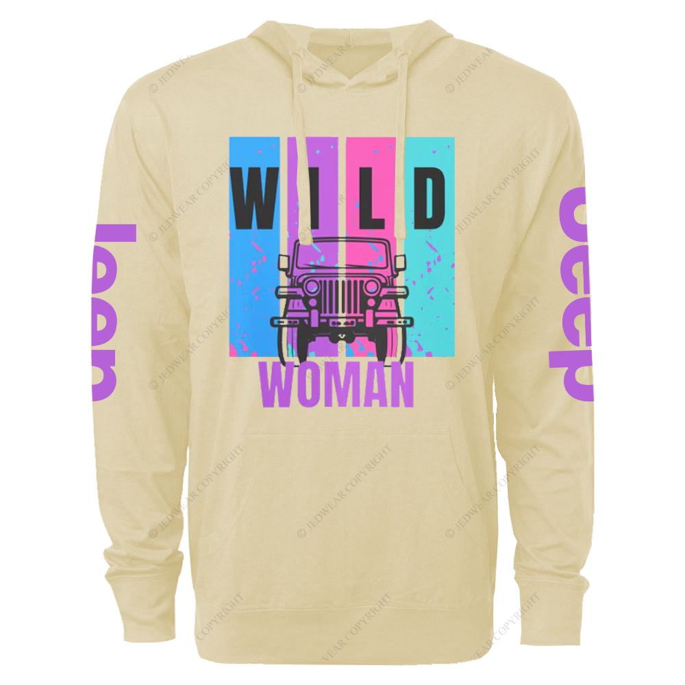 Wild Woman Adventure Colorful Jp Oversized Lightweight Hoodie   