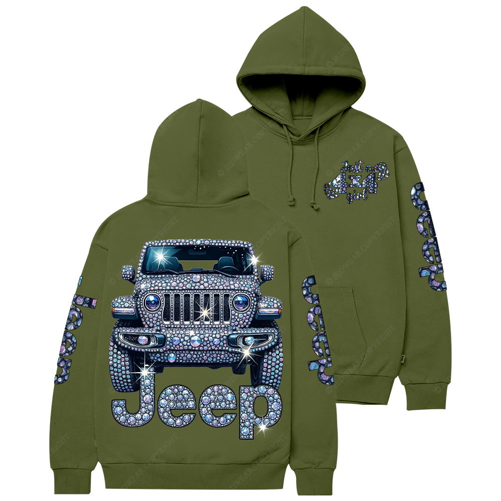 Bling Sparkle Rhinestone Car Just A Girl Jp Casual Hoodie