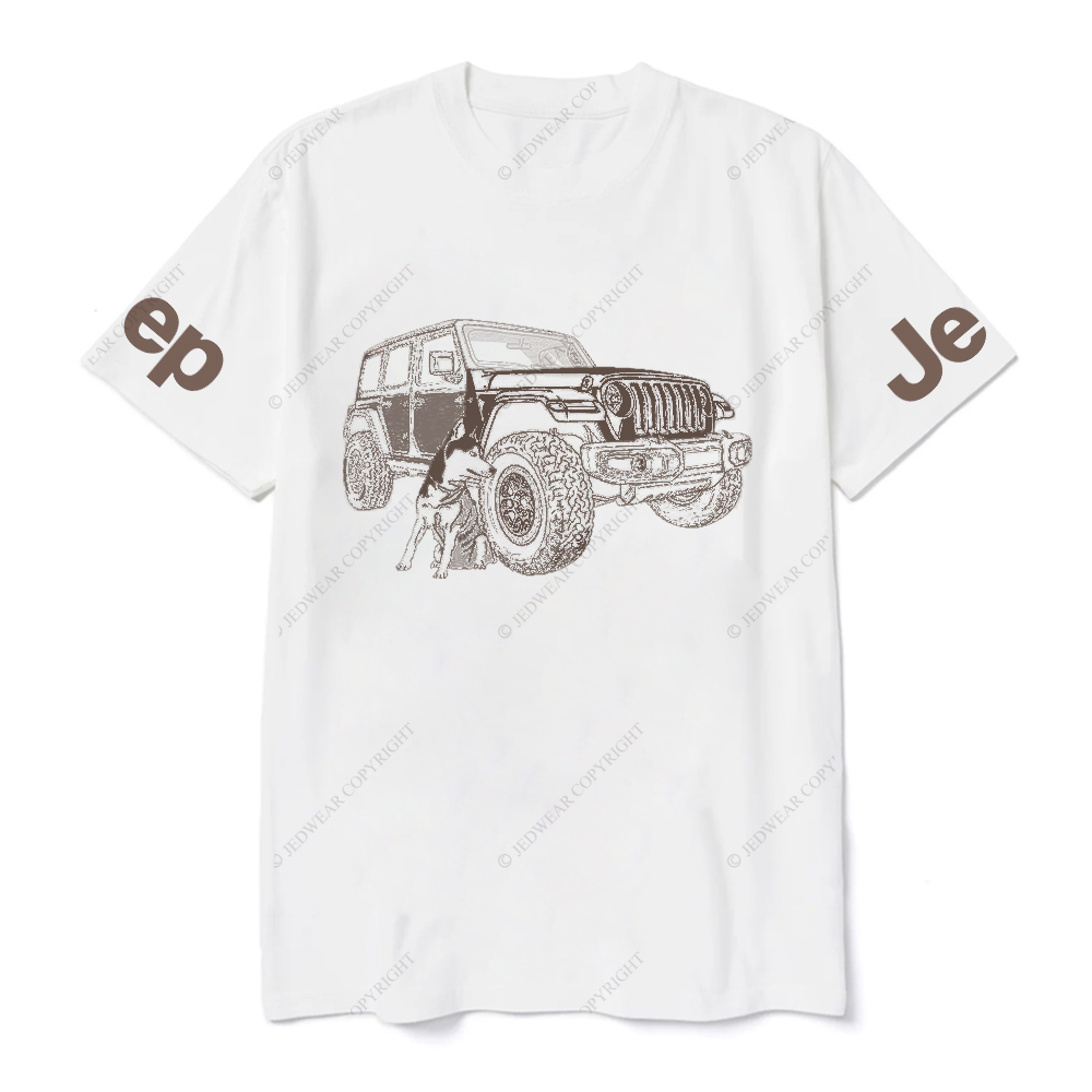 The Puppy Sits Next To The Off-Road JP T-Shirt