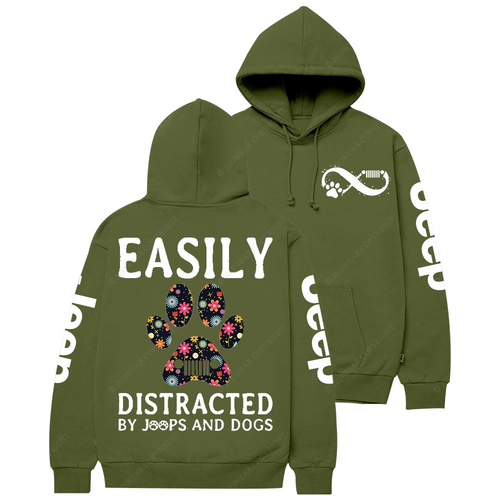 Easily Distracted By Cars And Dogs Jp Casual Hoodie