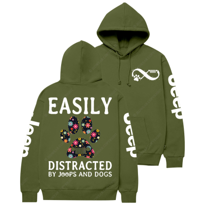 Easily Distracted By Cars And Dogs Jp Casual Hoodie