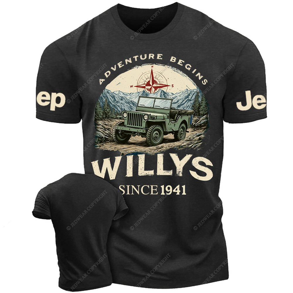 Adventure Begins Willys 1941 Jp T-Shirt
