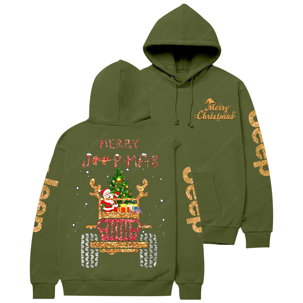 Christmas Santa Claus Driving A Red Car Jp Casual Hoodie