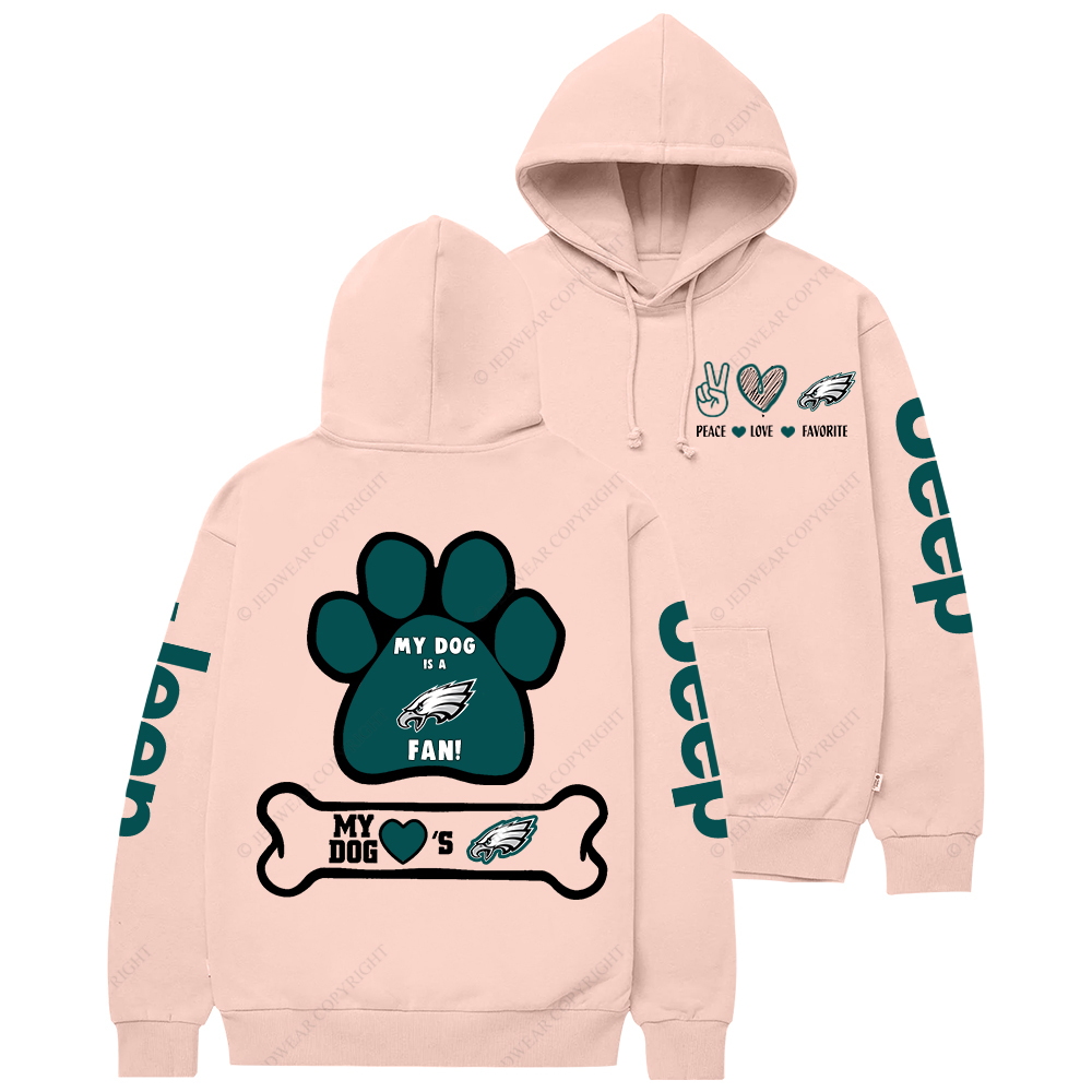 Philadelphia Eagles Football Paw Print Jp Casual Hoodie