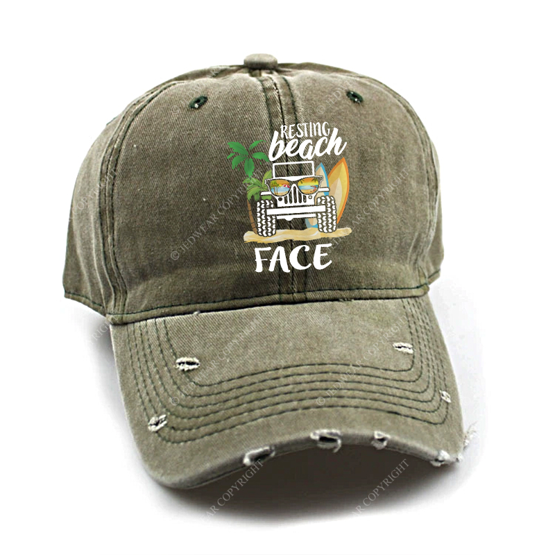 Resting Beach Face Surf Jp Baseball Cap