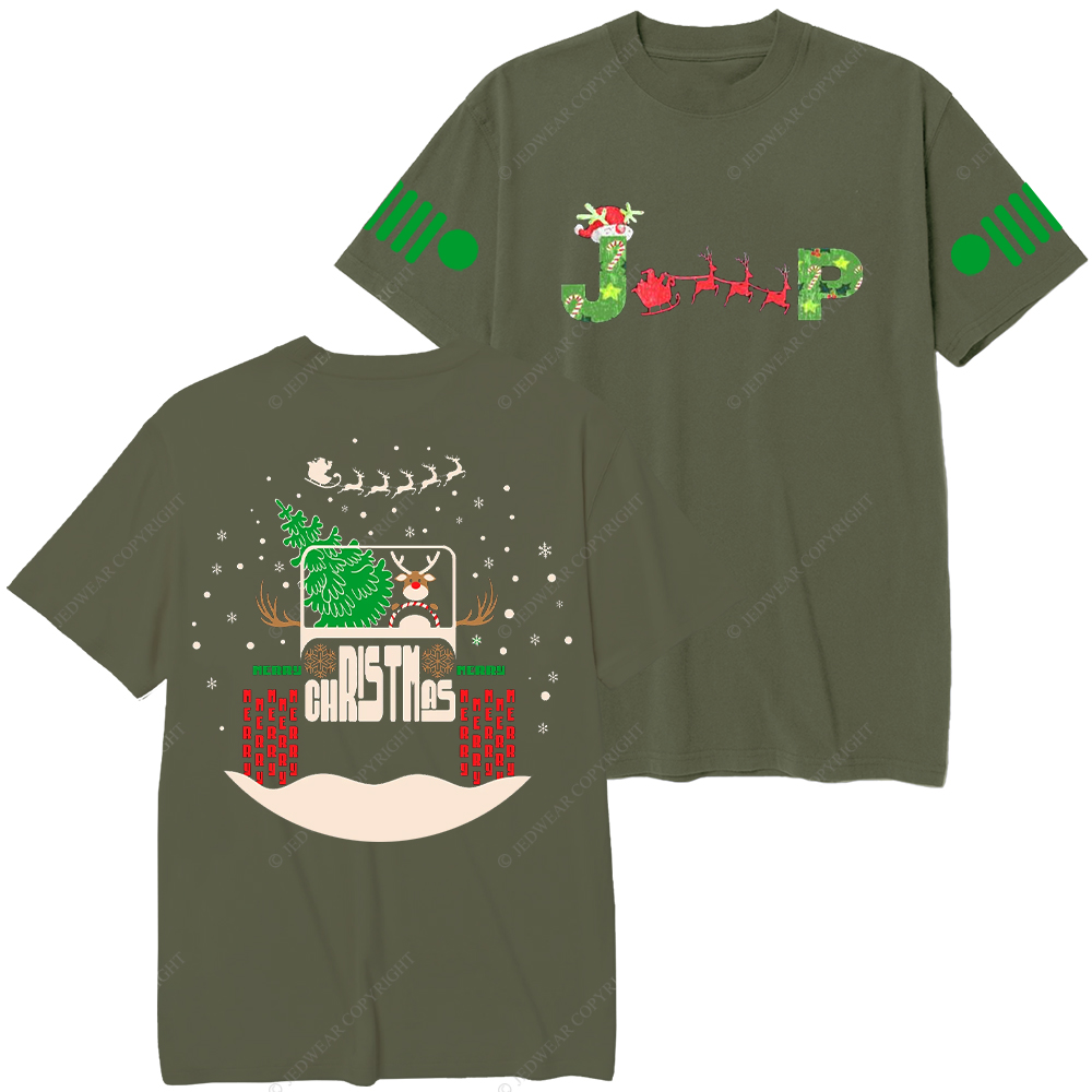 Reindeer Off Road Car Christmas Jp T-Shirt