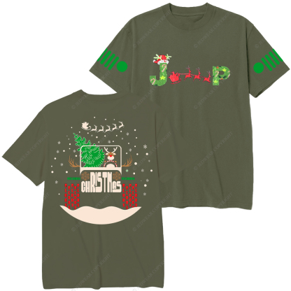 Reindeer Off Road Car Christmas Jp T-Shirt