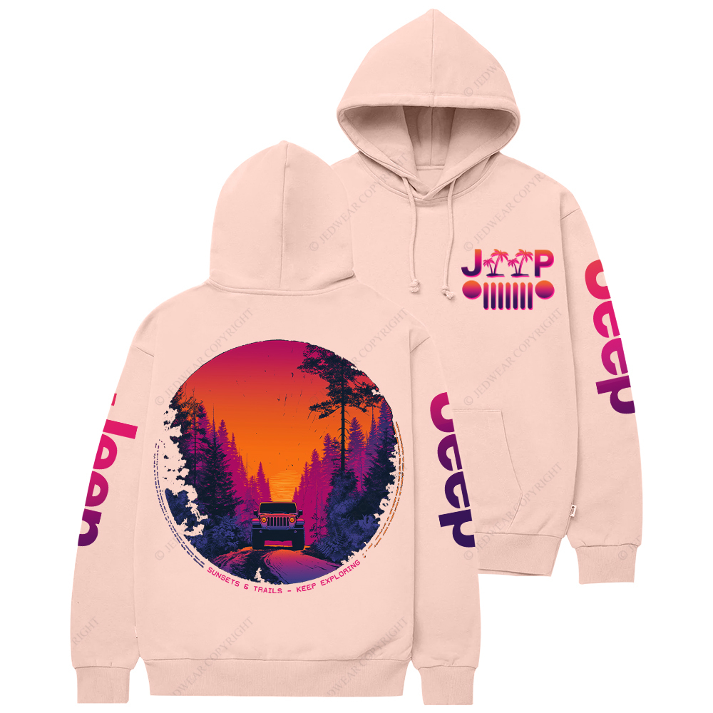 Sunsets Trails Keep Exploring Jp Casual Hoodie