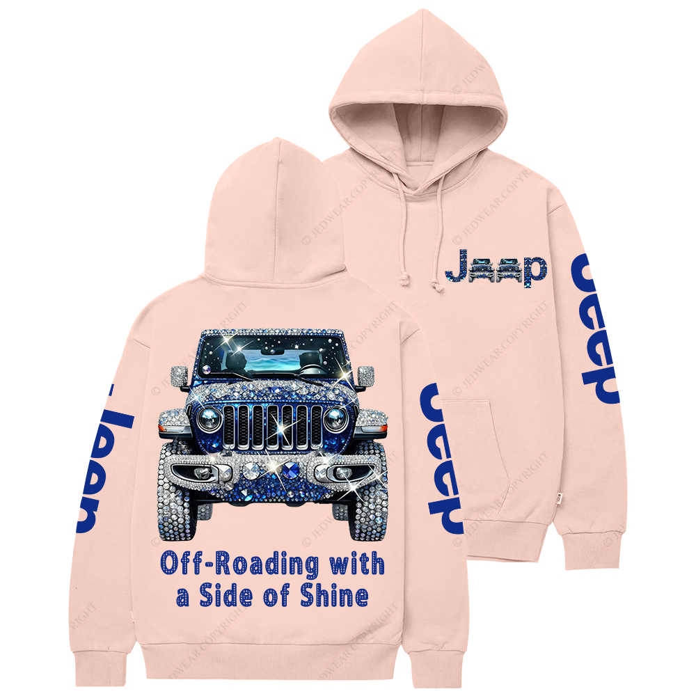 Blue Bling Sparkle Rhinestone Car Glam Girl Jp Casual Hoodie