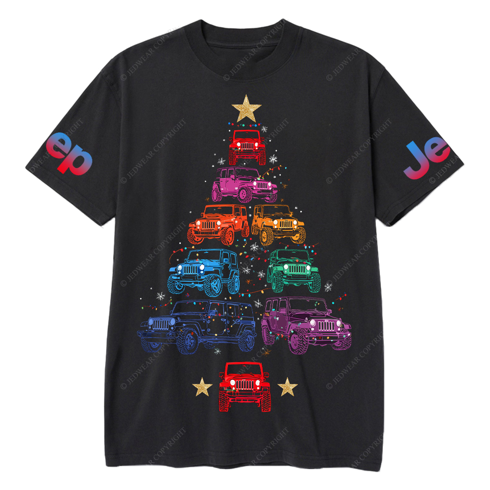 Colorful Lights Merry Christmas Tree Jp T-Shirt