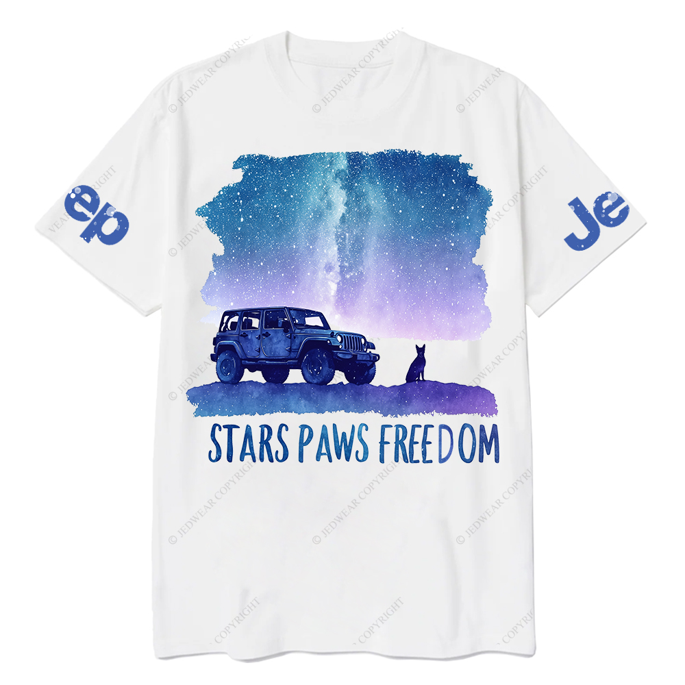 Starry Sky Stars Paws Freedom Jp T-Shirt
