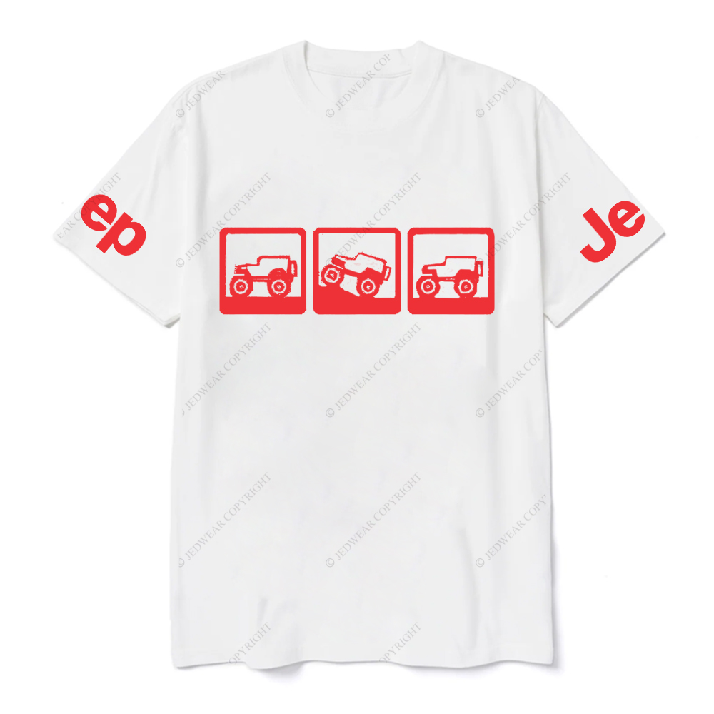 The Car Is Driving On Three Different Road Conditions JP T-Shirt