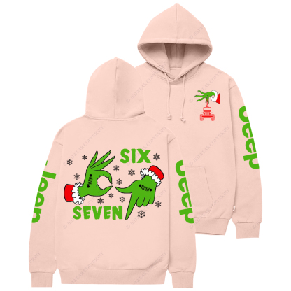 Six Seven Christmas Slang Xmas Meme Funny Number Jp Casual Hoodie