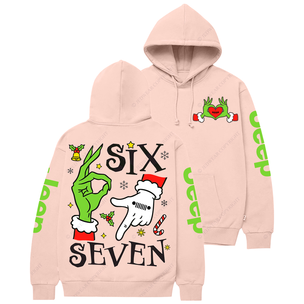 Six Seven Christmas Slang Xmas Meme Funny Number Jp Casual Hoodie