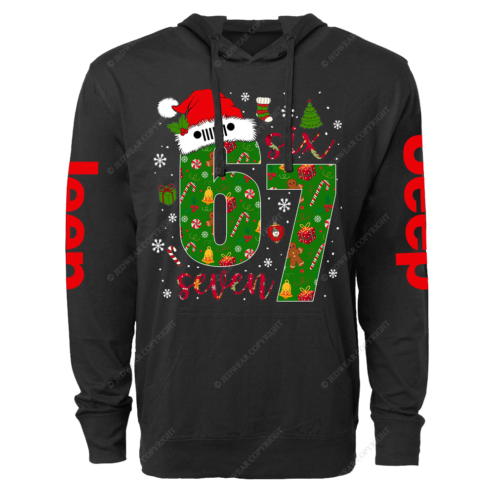 Funny Six Seven Meme Christmas Funny Internet Joke Jp Oversized Lightweight Hoodie   