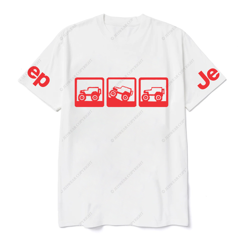 The Car Is Driving On Three Different Road Conditions JP T-Shirt