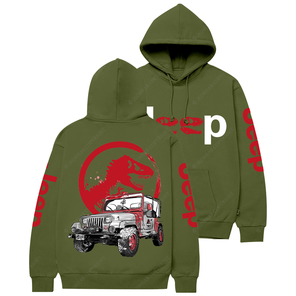 Dinosaur On The Back Of An Off-Road Vehicle Jp Casual Hoodie