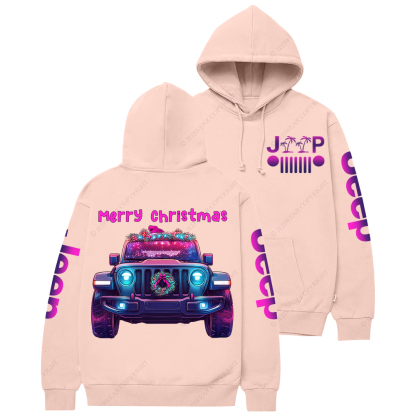 Colorful Merry Christmas Car Jp Casual Hoodie