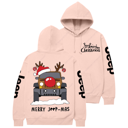 Merry Christmas Funny Reindeer Driving Jp Casual Hoodie