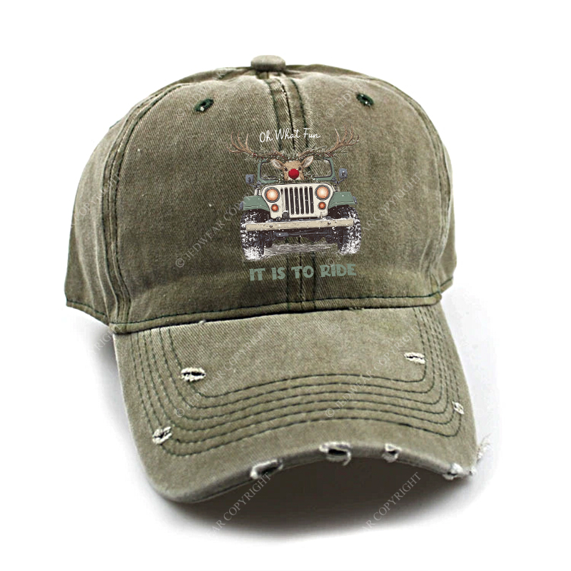 Oh What Fun It Is To Ride Merry Christmas Jp Baseball Cap